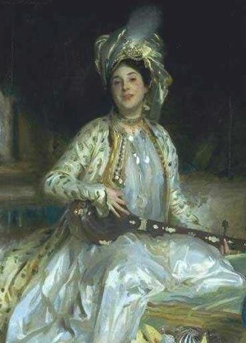John Singer Sargent Sargent emphasized Almina Wertheimer exotic beauty in 1908 by dressing her en turquerie oil painting picture